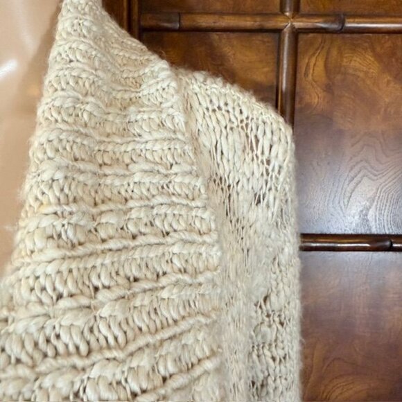 NWOT Jones New York Oatmeal Wool Alpaca Blend Oversize Lapel Open Front Cardigan - Picture 7 of 14